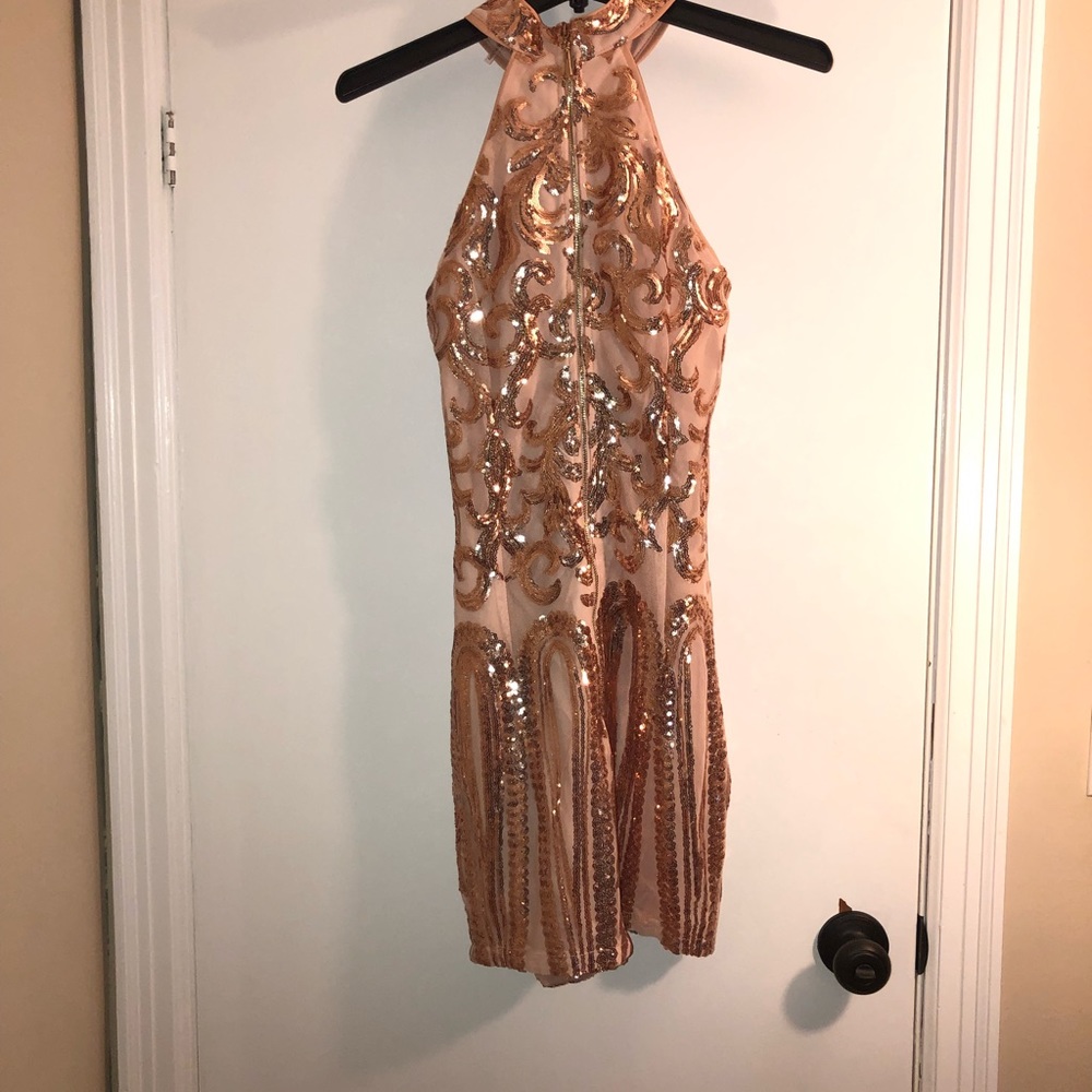 Rose Gold Midi Party Dress